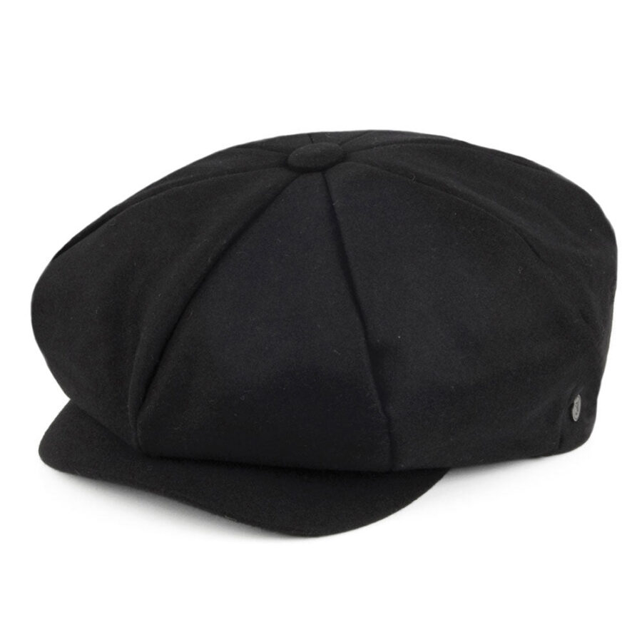 Black Wool Blend Big Apple Cap