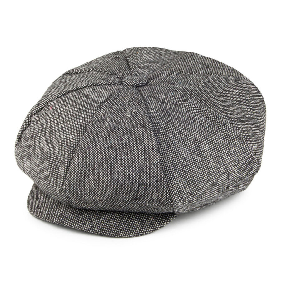 Black Marl Tweed Big Apple Cap