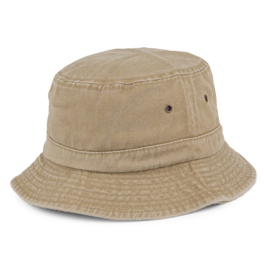 Khaki Packable Cotton Bucket Hat