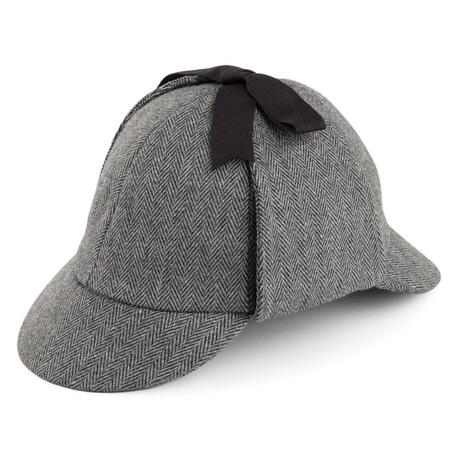 Black Pure Wool Flat Cap